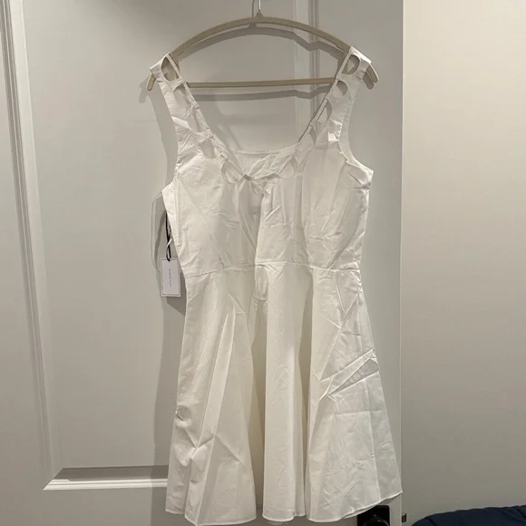 1 State White Mini Dress Womens Medium Fit Flare Sleeveless Summer NWT - Picture 4 of 5